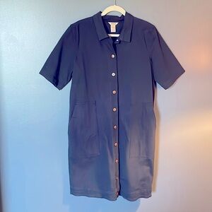 Short Sleeve Navy Blue Duluth Dress with Pockets